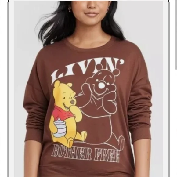 Disney Winnie the Pooh Brown Sweatshirt - Picture 1 of 5